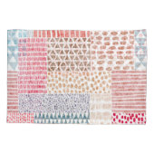 Patchwork stijl Schattige Doodle Patroon Kussensloop (Achterkant)