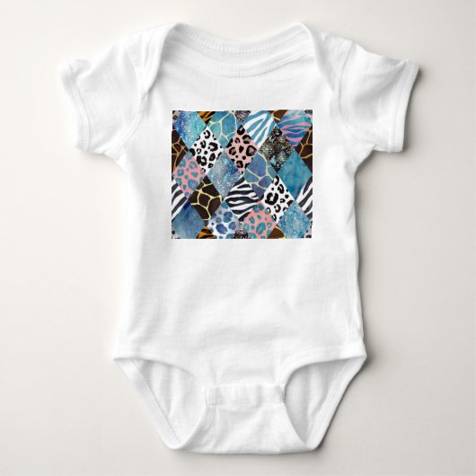 Patchwork stijl, waterverf collage patroon. romper (Voorkant)
