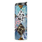 Patchwork stijl, waterverf collage patroon. thermosbeker (Gedraaid links)