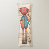Patchwork Stoffen Meisje Lichaamskussen (Achterkant (Verticaal))