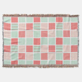 Patchwork Style Red and Blue Squares Pattern Deken (Voorkant)