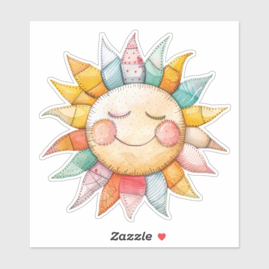 Patchwork Sun Sticker (Vel)