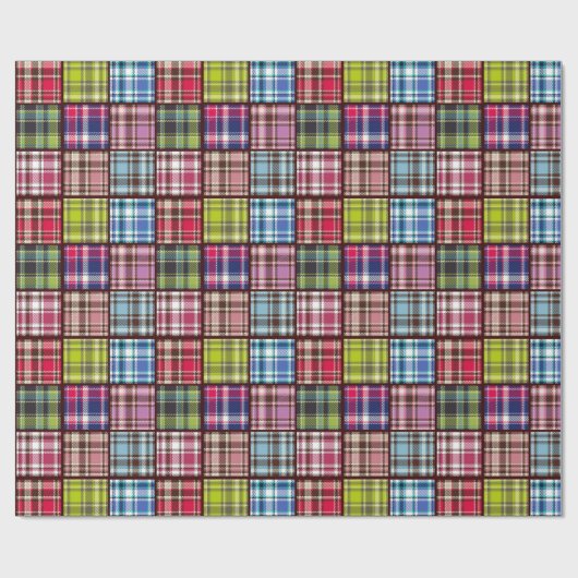 Patchwork Tartan | Scottish Fabric Style Cadeaupapier (Vlak)