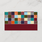 Patchwork Teddy Bear, Baby shower Gift Registry Informatiekaartje (Achterkant)