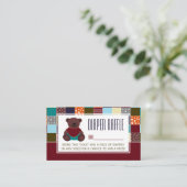 Patchwork Teddy Bear, Baby shower Raffle Ticket Informatiekaartje (Staand voorkant)