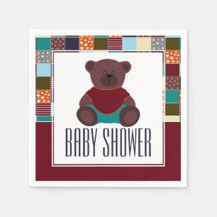 Patchwork Teddy Bear, Baby shower Servet