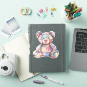 Patchwork Teddy Bear Sticker (iPad Cover)