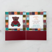 Patchwork Teddybeer, Uitnodiging voor Baby Shower (Binnen)