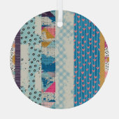 Patchwork Tegels Naadloos Patroonontwerp Glas Ornament (Achterkant)