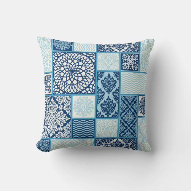 Patchwork tegels, naadloze achtergrond. kussen (Voorkant)