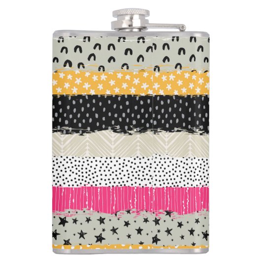 Patchwork Tegels: Veelzijdig naadloos ontwerp. Heupfles (Achterkant)