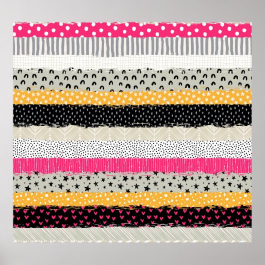 Patchwork Tegels: Veelzijdig naadloos ontwerp. Poster (Voorkant)