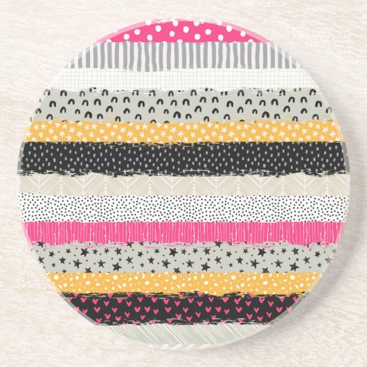 Patchwork Tegels: Veelzijdig naadloos ontwerp. Zandsteen Onderzetter (Voorkant)