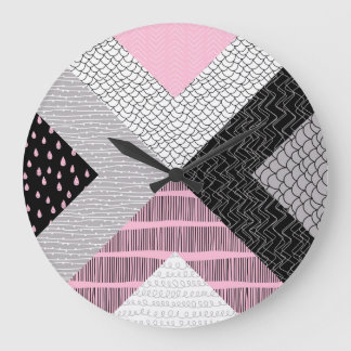 Patchwork tegels, vrij tekenpatroon. grote klok