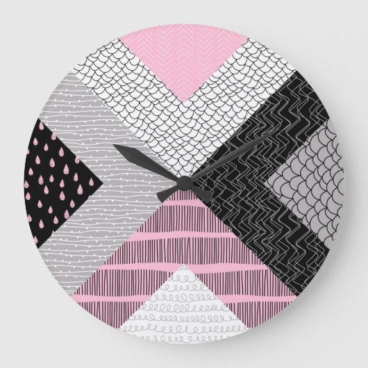 Patchwork tegels, vrij tekenpatroon. grote klok (Voorkant)