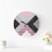 Patchwork tegels, vrij tekenpatroon. grote klok (Huis)