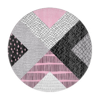 Patchwork tegels, vrij tekenpatroon. snijplank