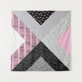 Patchwork tegels, vrij tekenpatroon. wandkleed (Voorkant (horizontaal))