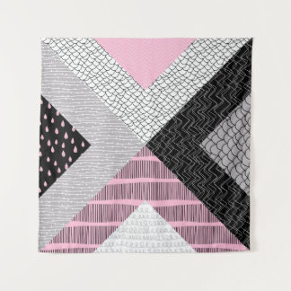 Patchwork tegels, vrij tekenpatroon. wandkleed