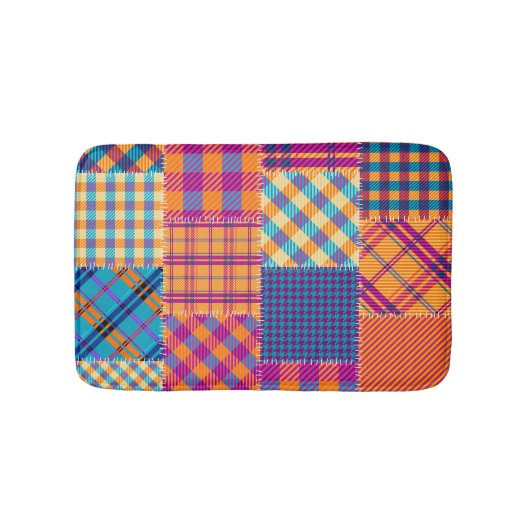 Patchwork textiel: naadloos patroon. badmat (Voorkant)