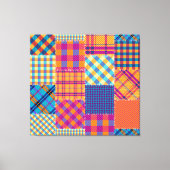 Patchwork textiel: naadloos  patroon. canvas afdruk (Voorkant)