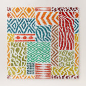 Patchwork texturen: Handgetekende dierenprint Legpuzzel (Horizontaal)