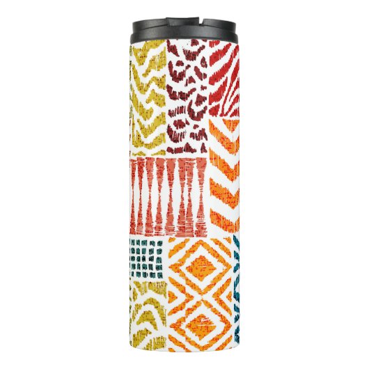 Patchwork texturen: Handgetekende dierenprint Thermosbeker (Achterkant)