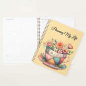 Patchwork theekop met grillige bloemen planner (Display)