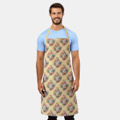 Patchwork theekop met grillige bloemen schort (Gedragen)