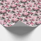 Patchwork Tropical: Flamingo Watermeloen Naadloos. Cadeaupapier (Hoek)