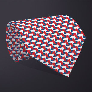 Patchwork Tsjechische vlag patroon Stropdas