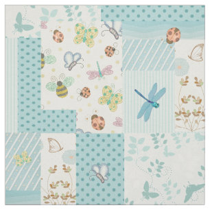 Patchwork tuinbezoekers stof