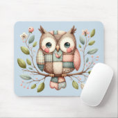Patchwork Uil in grillig bos Muismat (Met muis)