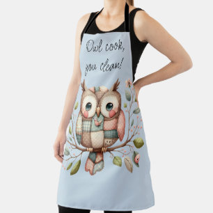 Patchwork Uil in grillig bos Schort