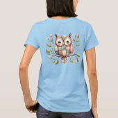 Patchwork Uil in grillig bos T-shirt (Achterkant)