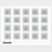 Patchwork Uil in grillig bos Vierkante Sticker (Vel)
