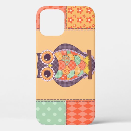 Patchwork Uil Naadloos Patroon Case-Mate iPhone Case (Achterkant)