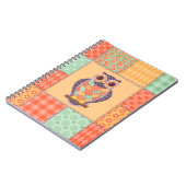 Patchwork Uil  Naadloos Patroon Notitieboek (Linkerzijde)