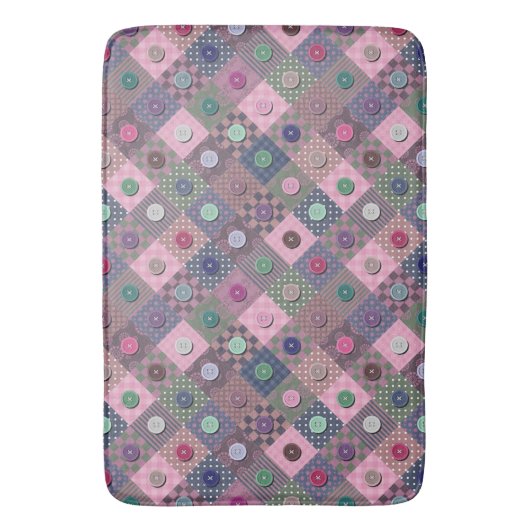 Patchwork Uniek patroon met meerdere kleuren voor  Badmat (Voorkant Verticaal)