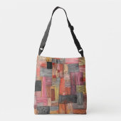 Patchwork van lijnen en kleuren" Medium tas - (Achterkant)