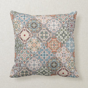Patchwork van vierkante pleisters kussen
