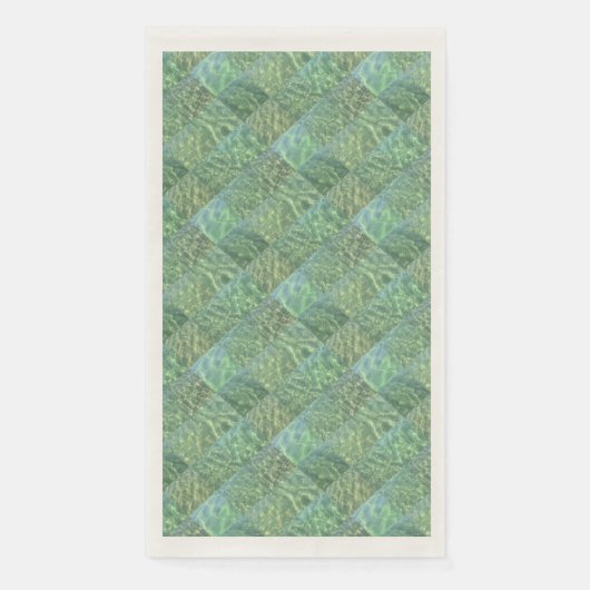 Patchwork van zeegroene papieren gastendoekjes servet (Voorkant)