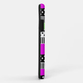 Patchwork van zwart-wit en neon strepen Case-Mate iPhone case (Achterkant/rechts)