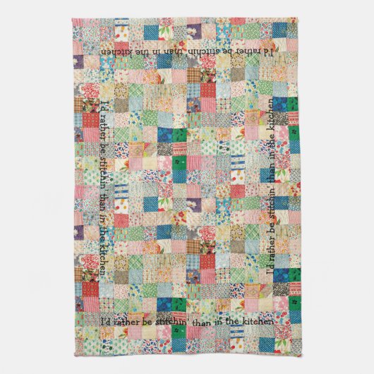 Patchwork Vintage Imprimer Serviette de cuisine (Vertical)