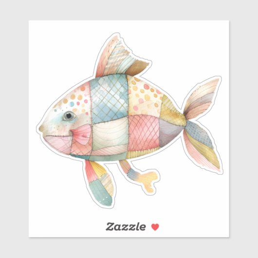 Patchwork Vis Sticker (Vel)