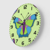 Patchwork Vlinderpatroon op Groen Grote Klok (Hoek)