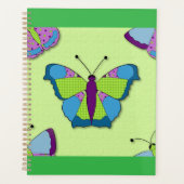 Patchwork Vlinderpatroon op Groen Planner (Voorkant)