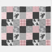 Patchwork voor wilde en vrije paarden - roze fleece deken (Voorkant (Horizontaal))