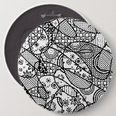 Patchwork voor zwart-wit patroon 01 ronde button 6,0 cm (Voorkant /achterkant)