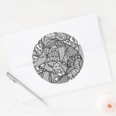 Patchwork voor zwart-wit patroon 04 ronde sticker (Envelop)